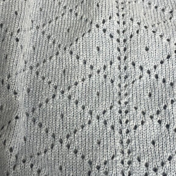 Nanette Lepore Pointelle 5 Button Cardigan Sz LG Pearl Style Buttons Preppy - Picture 5 of 9